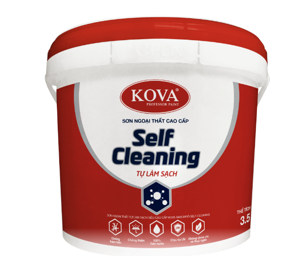 3.5L - Sơn ngoại thất Tự Làm Sạch siêu cao cấp KOVA NANO SELF-CLEANING (Bóng,Bóng mờ) (S,T,D,A)