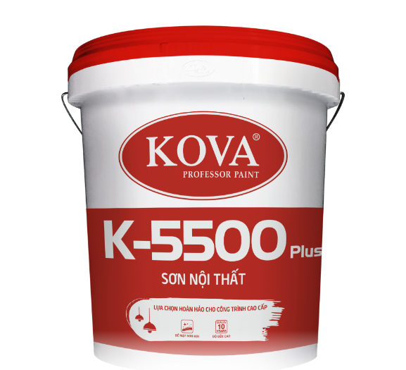 3.5L - Sơn nội thất cao cấp KOVA K-5500 Plus (Mờ,Bóng mờ,bán bóng) 