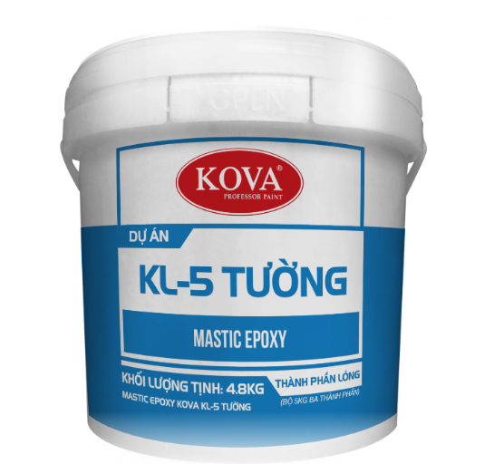 5K - Mastic Epoxy KOVA KL-5 Tường(phần lỏng 4.8kg,phụ gia 0.2kg)