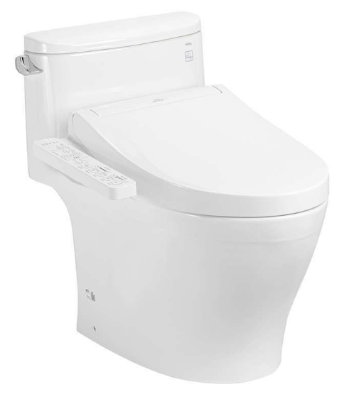 Bàn cầu một khối, kèm nắp rửa điện tử WASHLET (loại giấu dây) dòng C2 - TCF23460AAA (220V) , Men sứ chống dính CeFiONtect