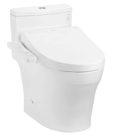 Bàn cầu một khối, kèm nắp rửa điện tử WASHLET (loại giấu dây) dòng C2 - TCF23460AAA (220V) , Men sứ chống dính CeFiONtect