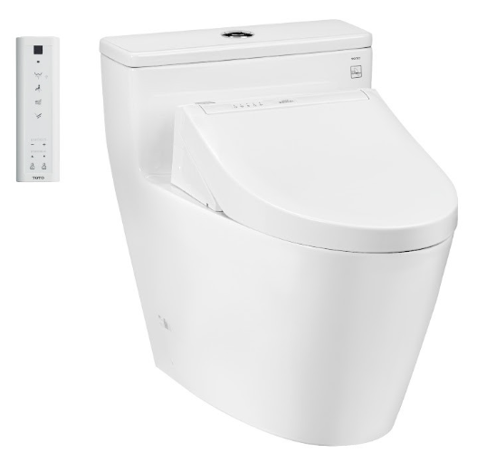 Bàn cầu một khối, kèm nắp rửa điện tử WASHLET (loại giấu dây) dòng C5 - TCF24460AAA (220V) , Men sứ chống dính CeFiONtect