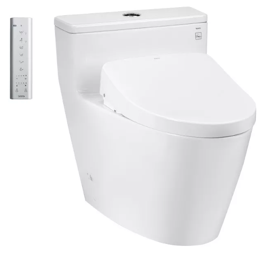 Bàn cầu một khối, kèm nắp rửa điện tử WASHLET (loại giấu dây) dòng S7 - TCF4911EZ (220V) , Men sứ chống dính CeFiONtect