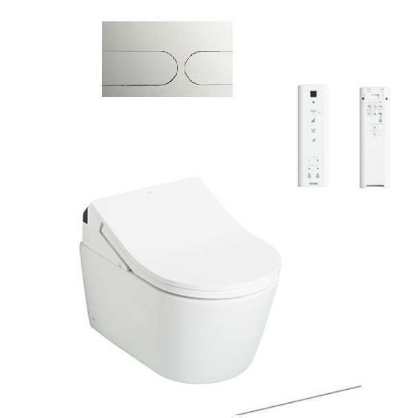 Bàn cầu treo tường dáng chữ D, loại giấu dây -đi kèm nắp rửa điện tử WASHLET dòng RX - TCF795C2Z (Không có tính năng tự động đóng mở, sấy khô) , Men sứ chống dính CeFiONtect