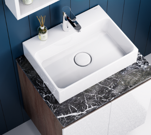 Lavabo đặt trên bàn ( bao gồm trụ xả nắp sứ ) - LF5259