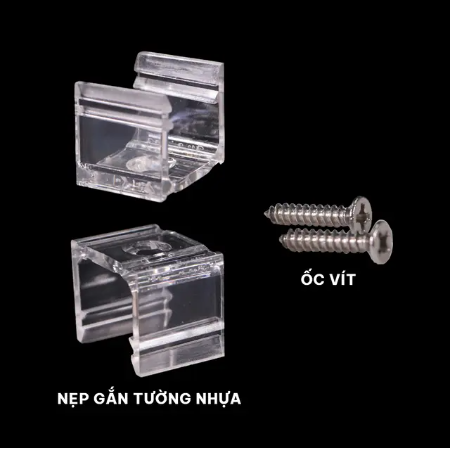 Nẹp gắn tường nhựa (Kèm 2 ốc vít)